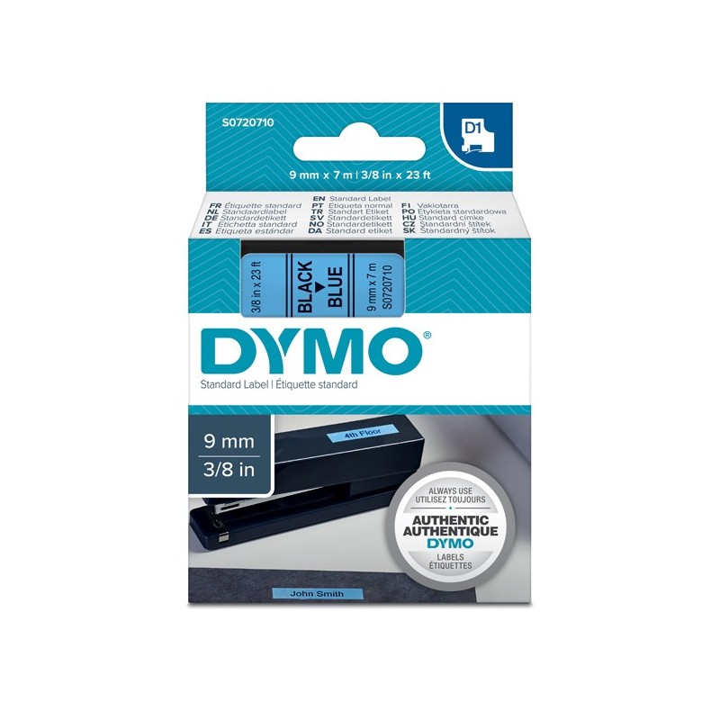 Nastro D1 409160 9 mm x 7 mt nero/blu Dymo