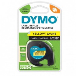 Nastro Letratag 912020 in plastica 12 mm x 4mt giallo Dymo