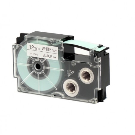 Nastro 12 mm x 8 mt nero/bianco Casio