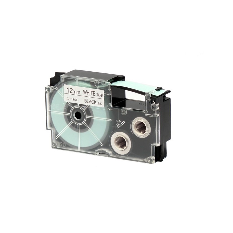 Nastro 12 mm x 8 mt nero/bianco Casio