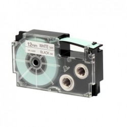 Nastro 12 mm x 8 mt nero/bianco Casio
