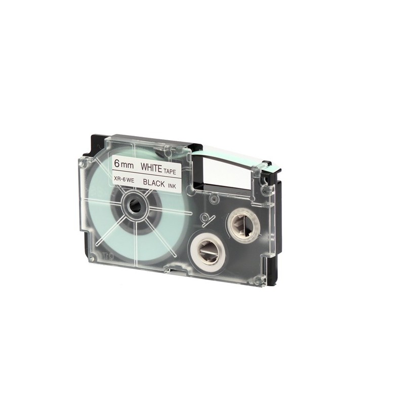 Nastro 6 mm x 8 mt nero/bianco Casio