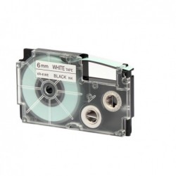 Nastro 6 mm x 8 mt nero/bianco Casio