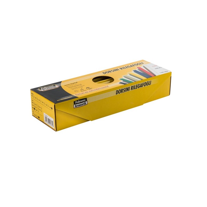 Dorsetti tondi per rilegatura 8 mm giallo Fellowes scatola 50 pezzi