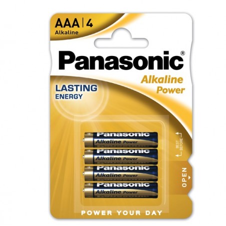 Pile Ministilo AAA 1,5V alcalina Panasonic blister 4 pezzi