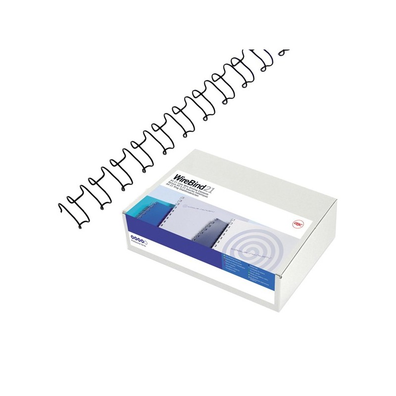 Dorsi spirale IbiWire metallo 21 anelli 12 mm argento GBC scatola 100 pezzi