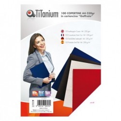 Copertine rilegatura A4 230 gr cartoncino goffrato blu Titanium scatola 100 pezzi