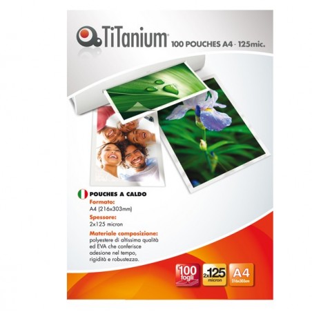 Pouches A4 216x330 mm 2x125 micron Titanium conf. 100 pezzi