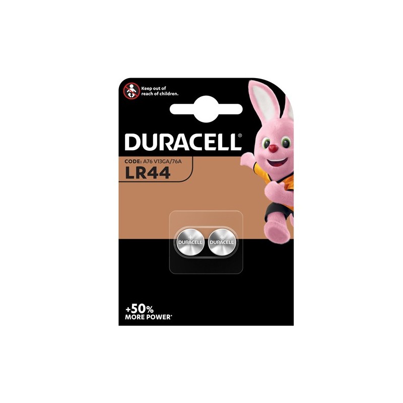 Pile alcaline 1,5V 150mah (LR44) Duracell blister 2 pezzi