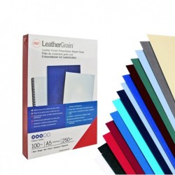 Copertine LeatherGrain™ per rilegatura A4 goffrate blu 250 gr GBC conf. 100 pezzi