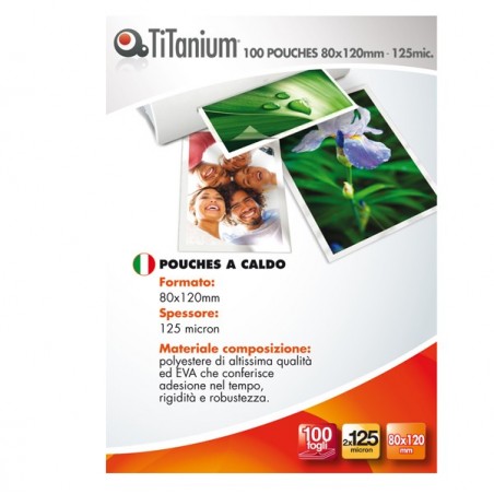 Pouches swiss card 80x120 mm 2x125 micron Titanium conf. 100 pezzi
