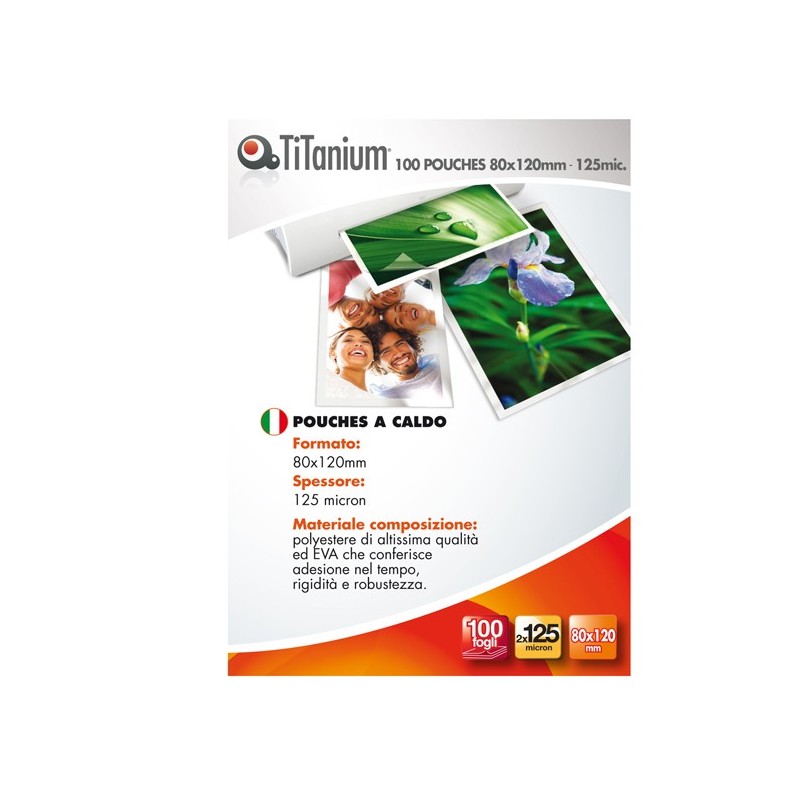 Pouches swiss card 80x120 mm 2x125 micron Titanium conf. 100 pezzi