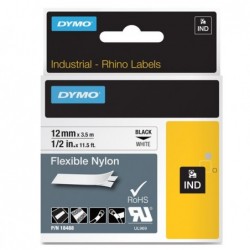 Nastro Rhino 1734524 24 mm x 3,5 mt nylon flessibile nero/bianco Dymo