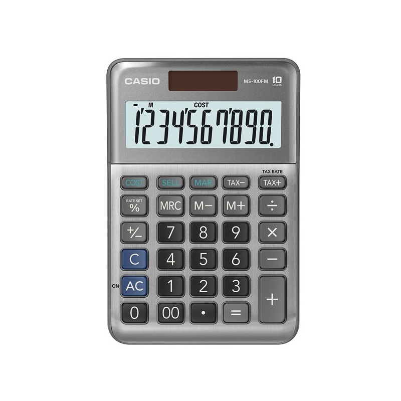 Calcolatrice da tavolo MS100FM 10 cifre big display grigio Casio