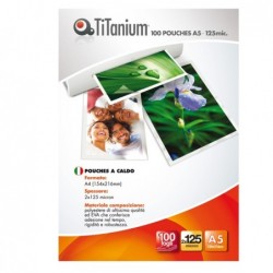 Pouches government card 65x95 mm 2x125 micron Titanium scatola 100 pezzi