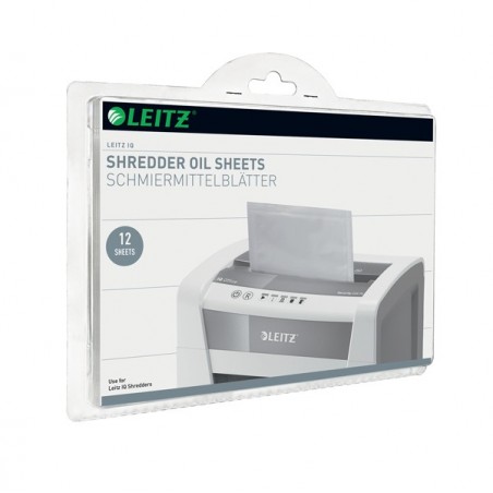 Fogli lubrificati per distruggidocumenti Leitz IQ Leitz scatola 12 pezzi