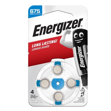 Pile per apparecchi acustici 675 Zinc Air Energizer blister 4 pezzi