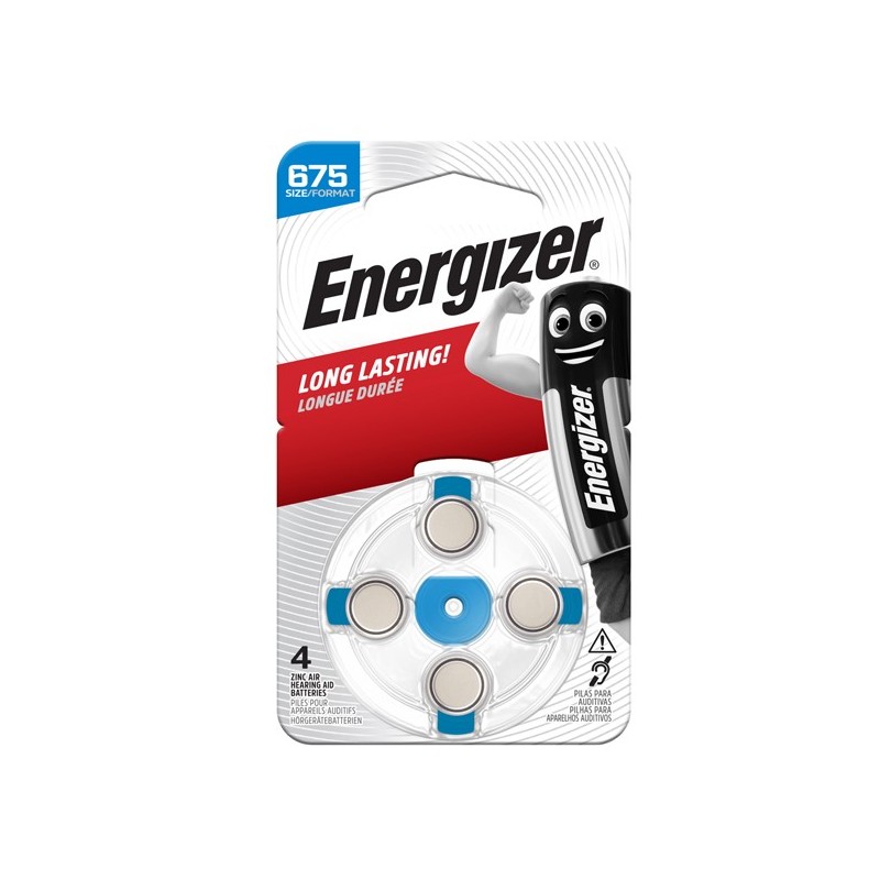 Pile per apparecchi acustici 675 Zinc Air Energizer blister 4 pezzi