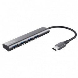 Hub Halyx 4 porte da USBC a USBA 3.2 Gen1 alluminio grigio Trust