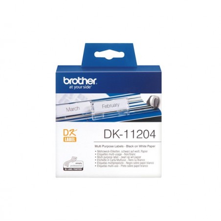 Brother Rotolo 400 Etichette 17 x 54 mm Nero/Bianco DK11204