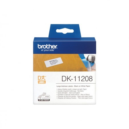 Brother Rotolo 400 Etichette 38 x 90 mm Nero/Bianco DK11208