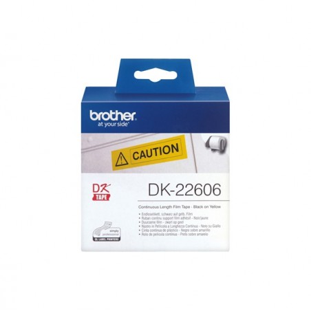 Brother Nastro adesivo Nero/Giallo 62mm x 15,24mt DK22606