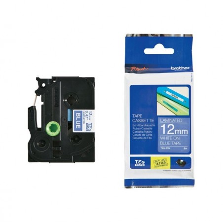 Brother Nastro Bianco/Blu TZE535 12mm x 8mt