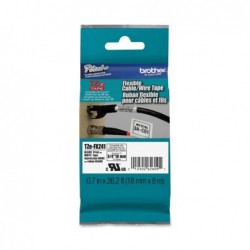 Brother Nastro laminato flessibile Nero/Bianco TZEFX241 18mm x 8mt