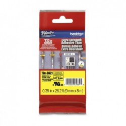 Brother Nastro con adesivo resistente Nero/Giallo TZES621 9mm x 8mt