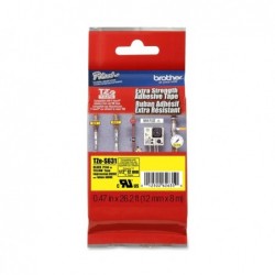 Brother Nastro con adesivo resistente Nero/Giallo TZES631 12mm x 8mt