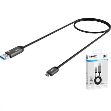 Emtec Usb 3.1 Duo MicroUsb Charge Nero ECMMD32GT753B 32GB