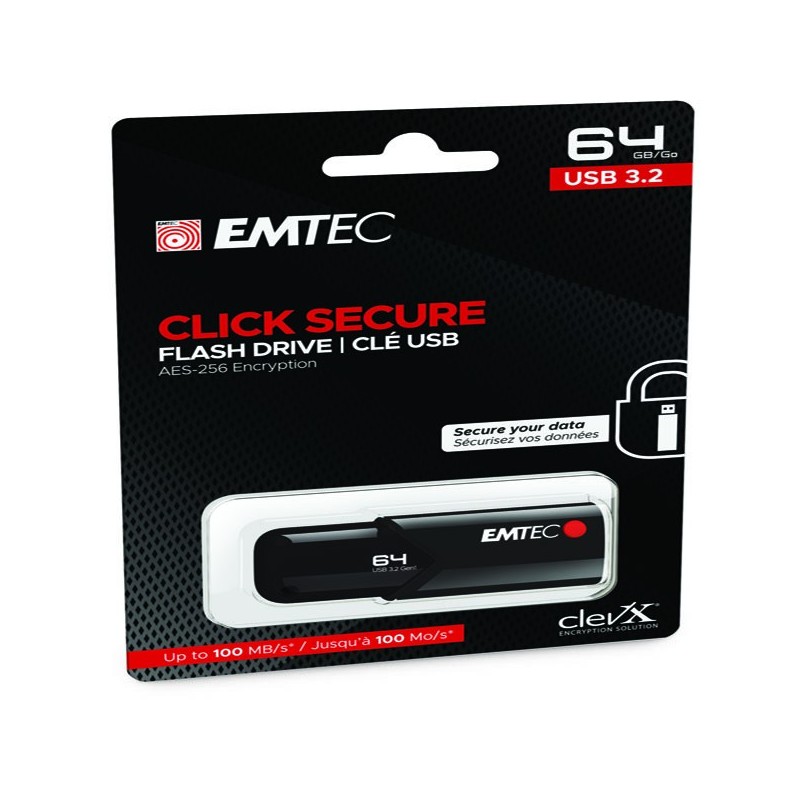 Emtec Memoria USB B120 Click&Secure ECMMD64GB123 64 GB