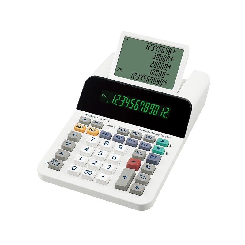 Calcolatrice scrivente EL 1501 12 cifre display a 12 cifre con uno LCD a 5 righe EL1501 Sharp