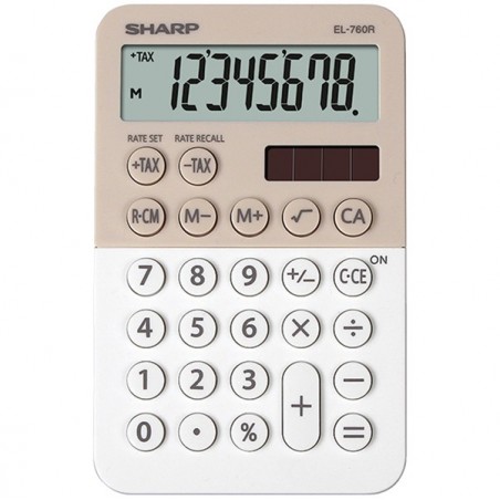 Sharp Calcolatrice tascabile EL 760R 8 cifre beige/bianco EL760RBLA