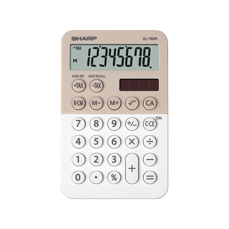 Sharp Calcolatrice tascabile EL 760R 8 cifre beige/bianco EL760RBLA
