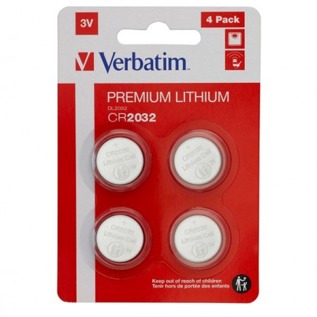Verbatim Blister 4 MicroPile a pastiglia CR2032 litio 49533 3V