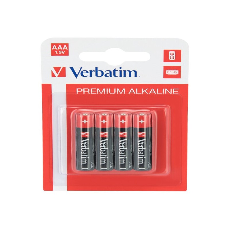 Verbatim Scatola 4 Pile alkaline mini stilo AAA 49920