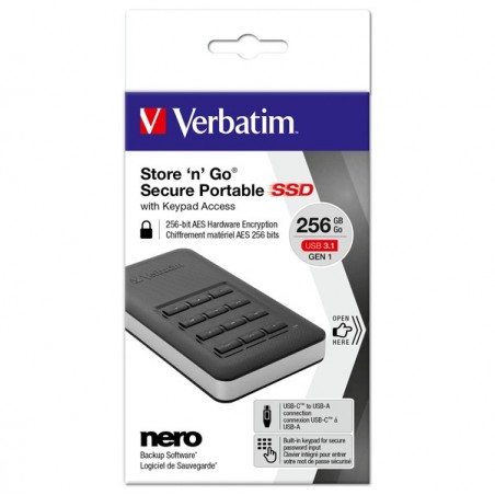Verbatim Memoria SSD portatile Store 'N'Go Usb 3.1 con tastierino numerico 53402 256GB