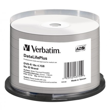 Verbatim Scatola 50 DVDR stampabile 43755 4,7GB