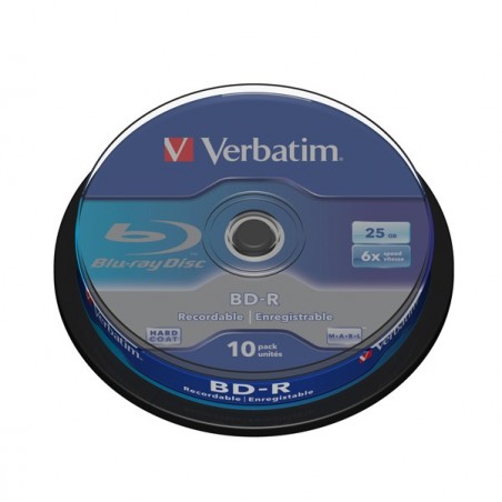 Verbatim Scatola 10 DVD Blu Ray BDR SL Jewel Case Bianco/Blu 43742 25GB