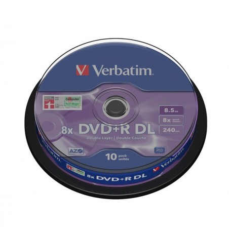 Verbatim Scatola 10 DVD+R Dual Layer serigrafato Spindle 43666 8,5GB