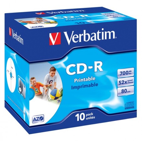 Verbatim Scatola 10 CDR DataLife Plus Jewel Case 1X52X stampabile inkjet 43325 700MB