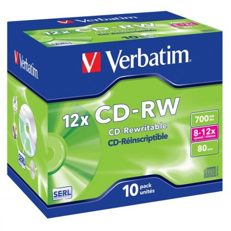 Verbatim Scatola 10 CDRW DataLife Plus 8X10X serigrafato 43148 700MB