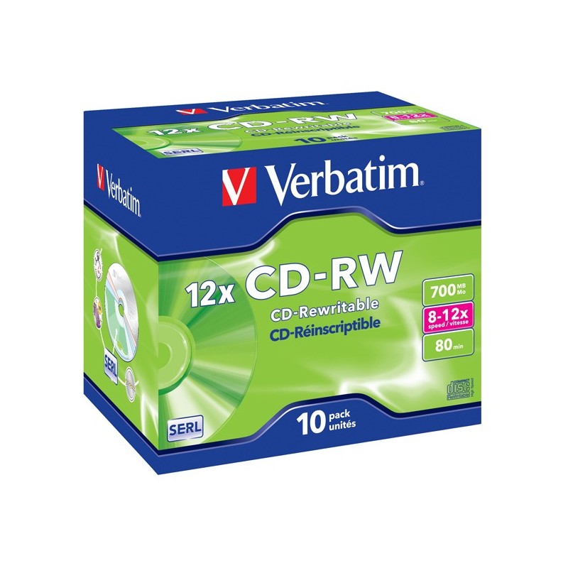Verbatim Scatola 10 CDRW DataLife Plus 8X10X serigrafato 43148 700MB