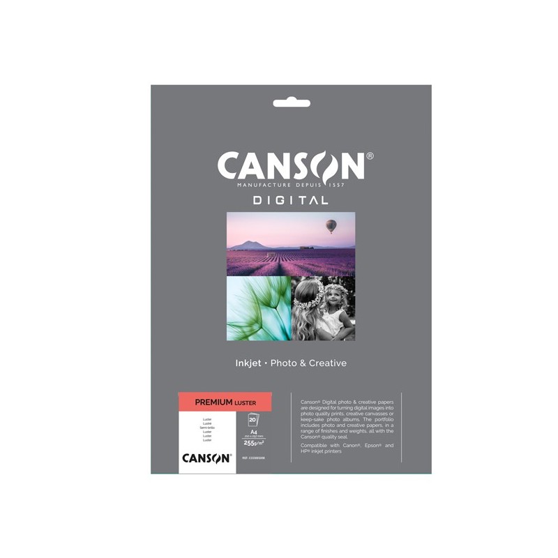 Carta Inkjet Premium A4 255 gr 20 fogli lucida Canson