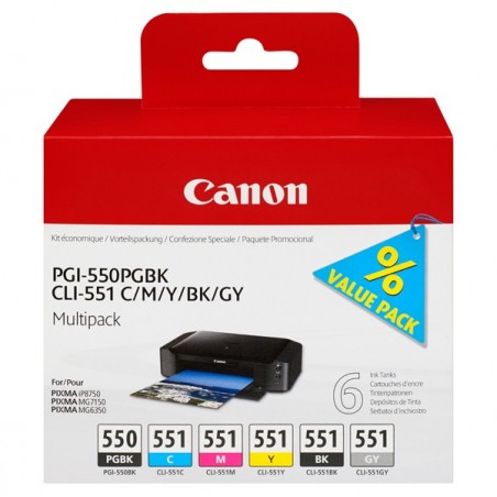 Canon Cartucce ink C/M/Y/K/GR 6496B005