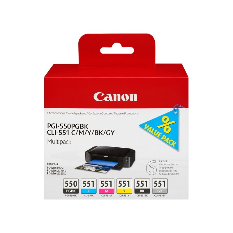 Canon Cartucce ink C/M/Y/K/GR 6496B005