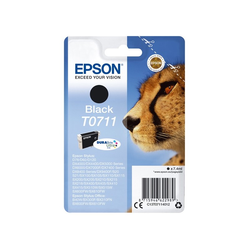 Epson Cartuccia ink Nero T0711 C13T07114012 7,4ml