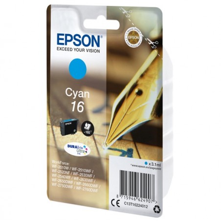 Epson Cartuccia ink 16 Ciano C13T16224012 3,1ml