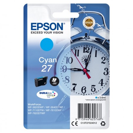 Epson Cartuccia ink 27 Ciano C13T27024012 3,6ml